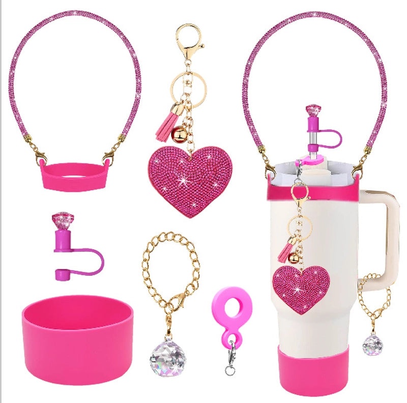 Red Heart Star Silicone Cup Sleeve Set for Casual Use|Drinkware Accessories