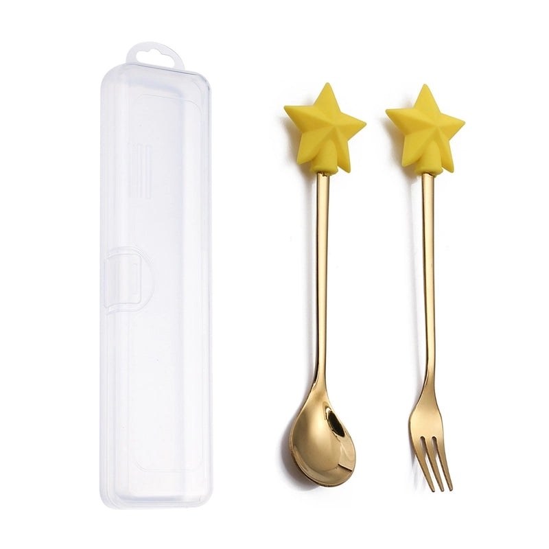 Festive Animal Santa Claus Stainless Steel Cutlery Set 2 Pieces|Kitchen & Dining Tableware