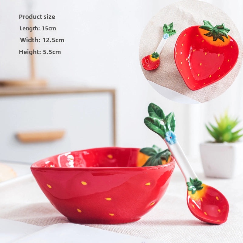 Creative Ceramic Bowl for Fruits Vegetables Salads Desserts Kids Students Household Tableware | Kitchen & Dining