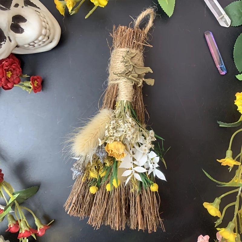 Vintage Broomstick Wood Ornament Decorative Artificial Home Accent|Home Decor