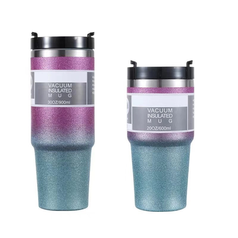Stainless Steel Thermos Cup with Casual Letter Design and Solid Color | Drinkware & Thermoses