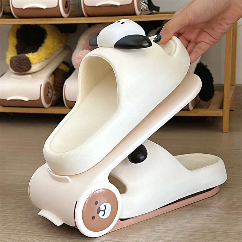 Adorable Bear Design Solid Color Plastic Organizer Rack | Home Storage & Organization