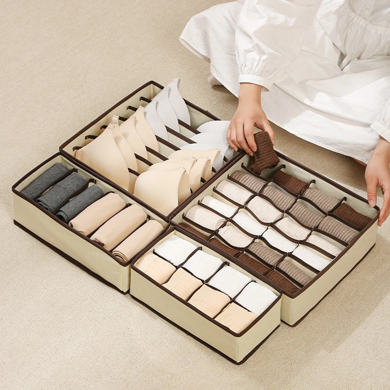 CH Underwear Storage Organizer Set 4pcs Thick Fabric Drawer Boxes for Socks Bra Household Use|Home Storage & Organization