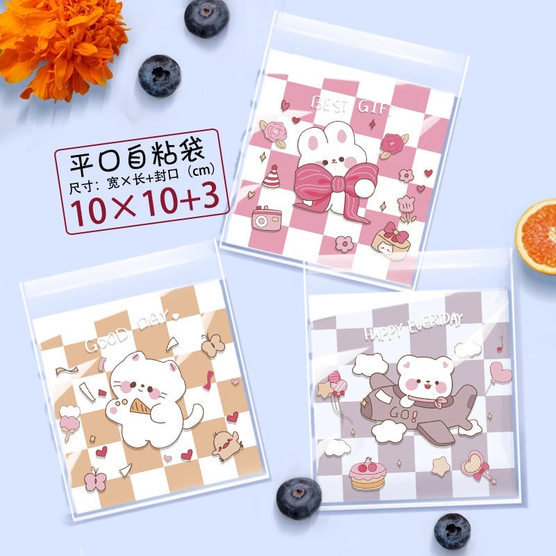 Happy Every Day Snowflake Crisp Cookie Self-adhesive Packaging Bags for Mooncake and Nougat Gifts|Packaging & Wrapping Supplies