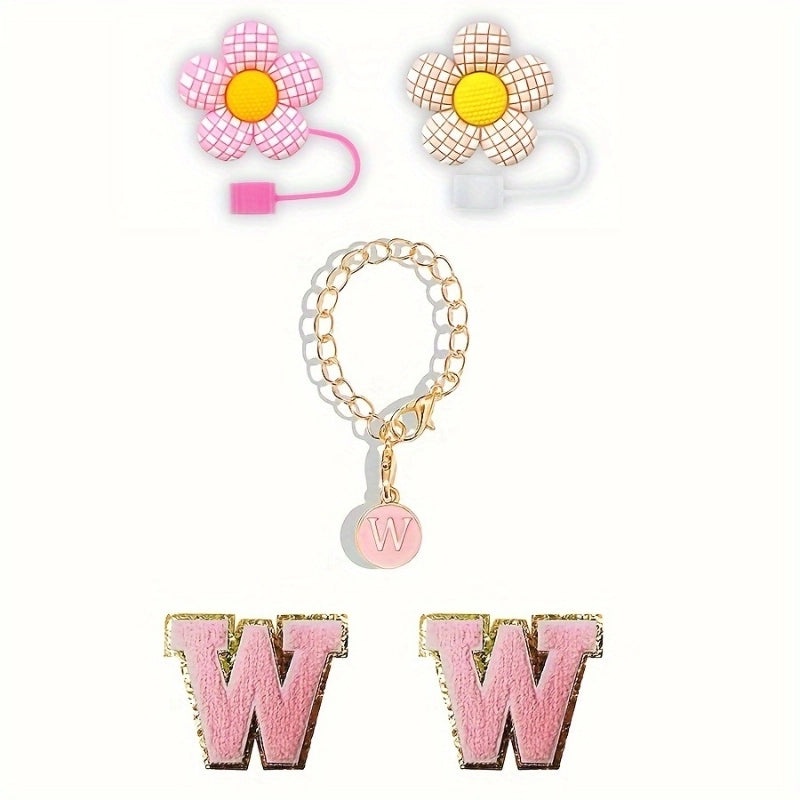 Embroidered Floral Letter Straw Cap for Casual Elegant Style|Fashion Accessories Hats & Caps