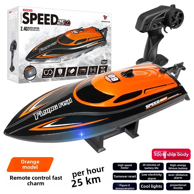 HJ812 2.4G Remote Control High-Speed Boat 25km/h Outdoor Racing Toy with Lights|Remote Control Toys