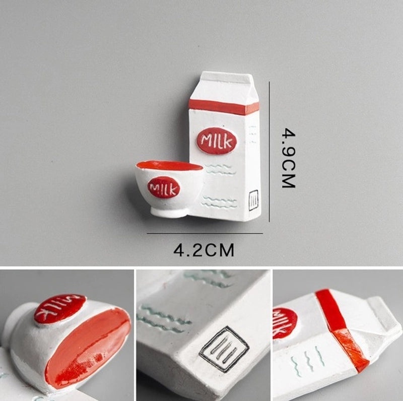 3D Resin Food Magnets Cute Simulation Stereoscopic Stickers for Fridge Decoration|Home & Kitchen Decor Magnet Accessories
