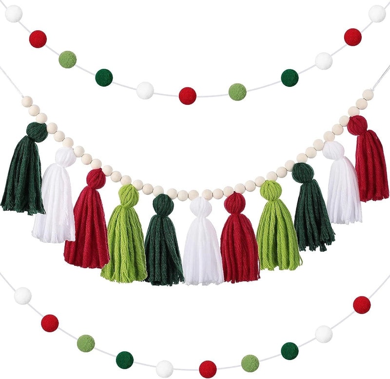 Nordic Wooden Beads Tassel Wall Hanging Home and Kids Room Decor Christmas Ornament|Home Decor