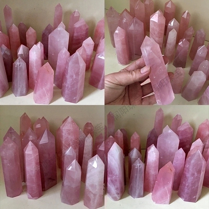 Natural Pink Hexagonal Crystal Column - Single Piece | Jewelry & Gemstones