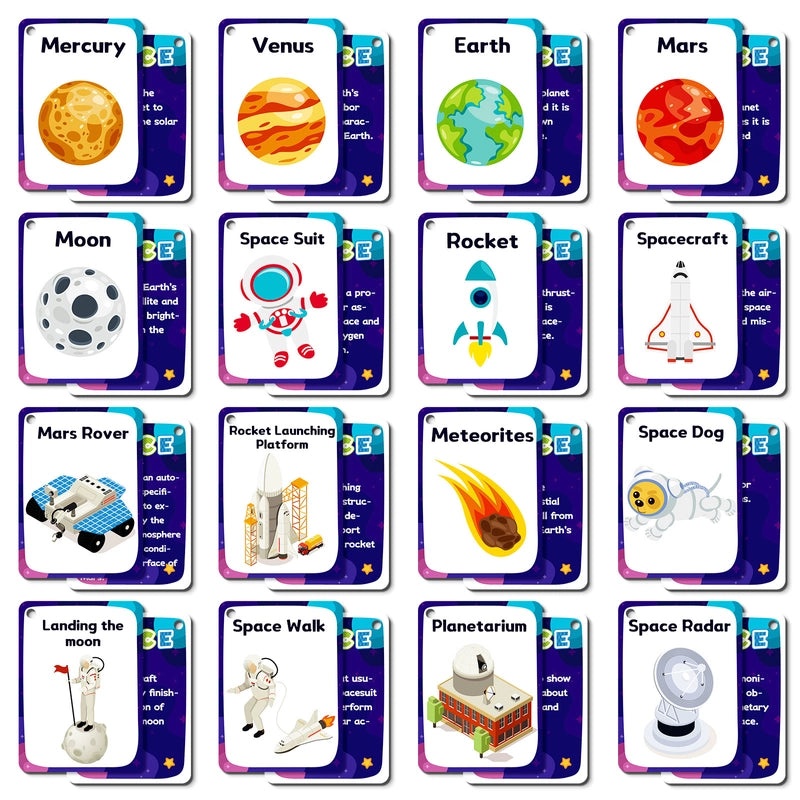 34 Space Planets Baby Flash Cards for Early Learning and Cognitive Development|Early Education Toys