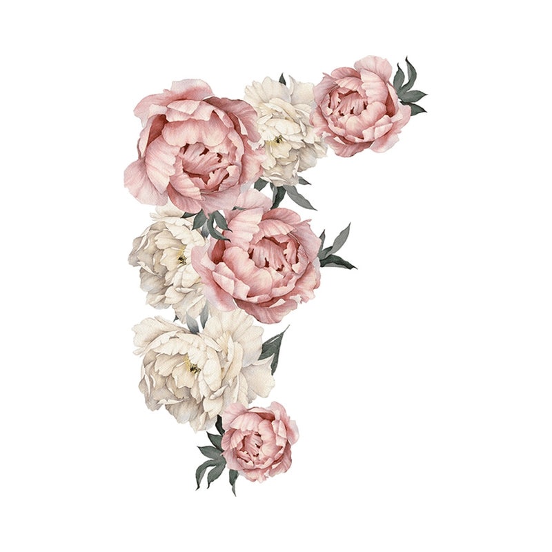 Peony Flower PVC Wall Stickers Self-adhesive TV Background Decoration for Living Room | Home Decor Wall Stickers