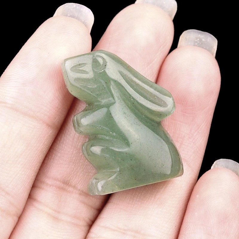 Adorable Rabbit Shaped Natural Crystal Agate Ornament for Home Decor | Home Decor & Accessories