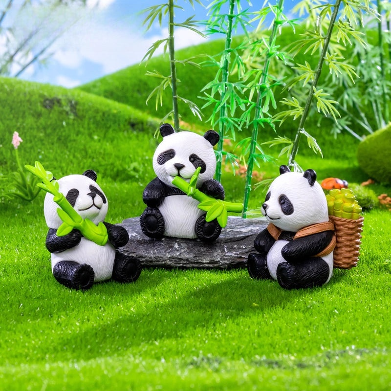 Mini Bamboo Panda Doll Keychain Cute Micro Landscape Gardening DIY Desktop Ornament|Keychains & Accessories