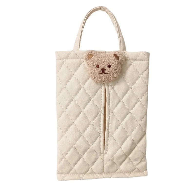Cute Bear PU Leather Tissue Holder for Travel & Home Use|Home & Living Accessories