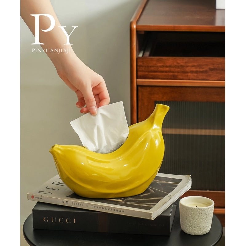 Sleek Banana Shaped Glossy Tissue Box Holder | Home Decor & Accessories