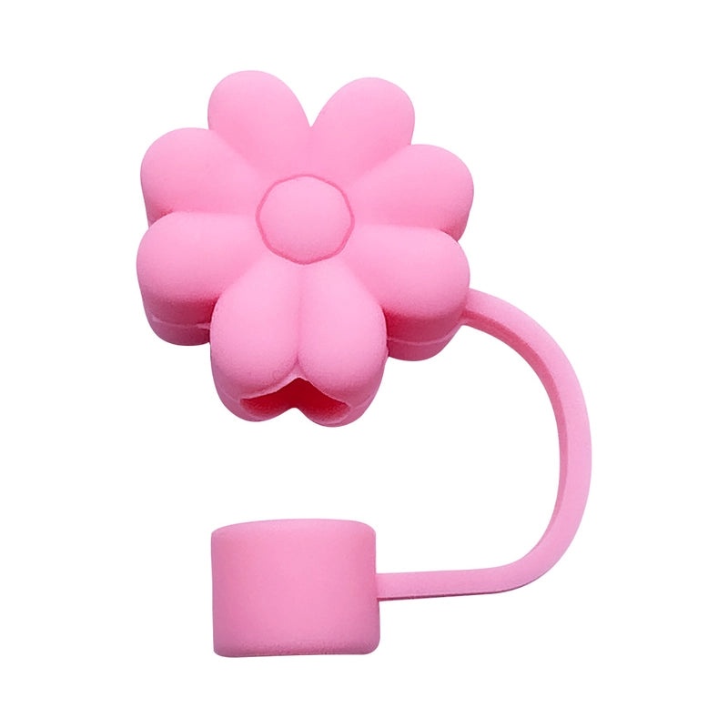 Elegant Floral Silicone Straw Cap for Cups | Drinkware Accessories
