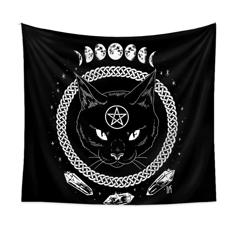 Black Cat Tapestry Wall Hanging for Home Decor|Home & Living