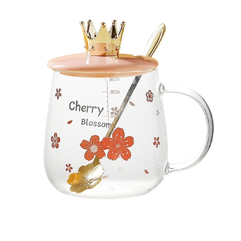 Floral Pattern Glass Water Bottles Set of 1 | Drinkware & Bottles