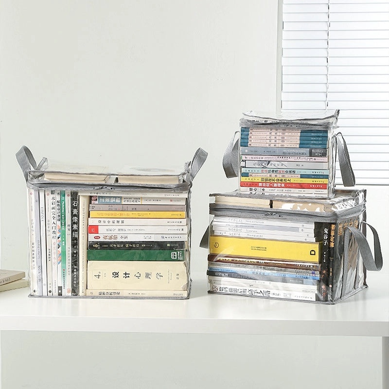 Transparent Foldable Book Storage Box for Student Dormitory Classroom | Home Storage & Organization