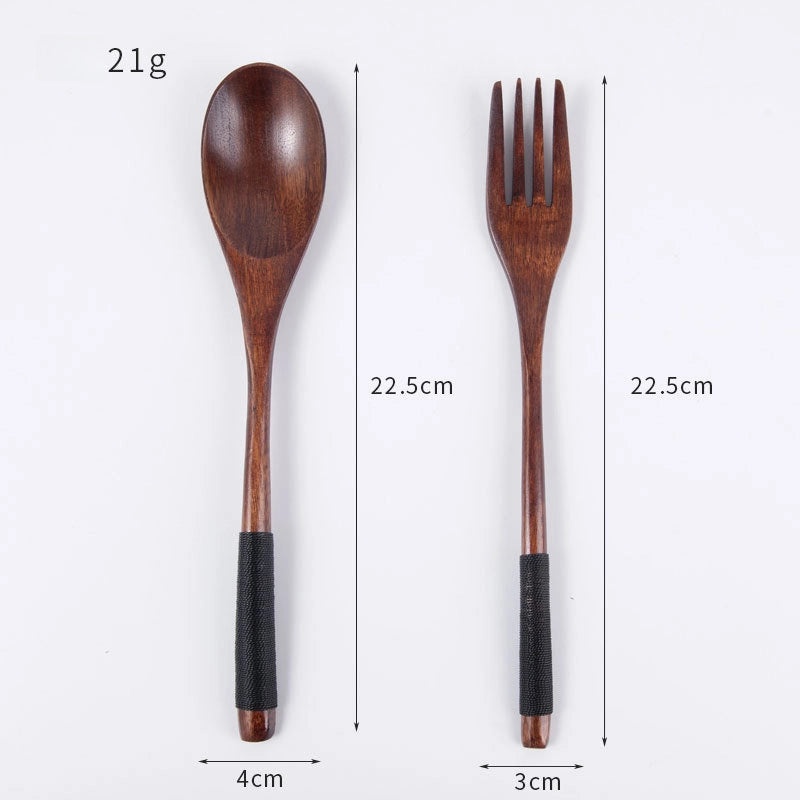 Japanese Style Wooden Tableware Set Phoebe 4-Piece Chopsticks Knife Fork Spoon|Kitchen & Dining Tableware