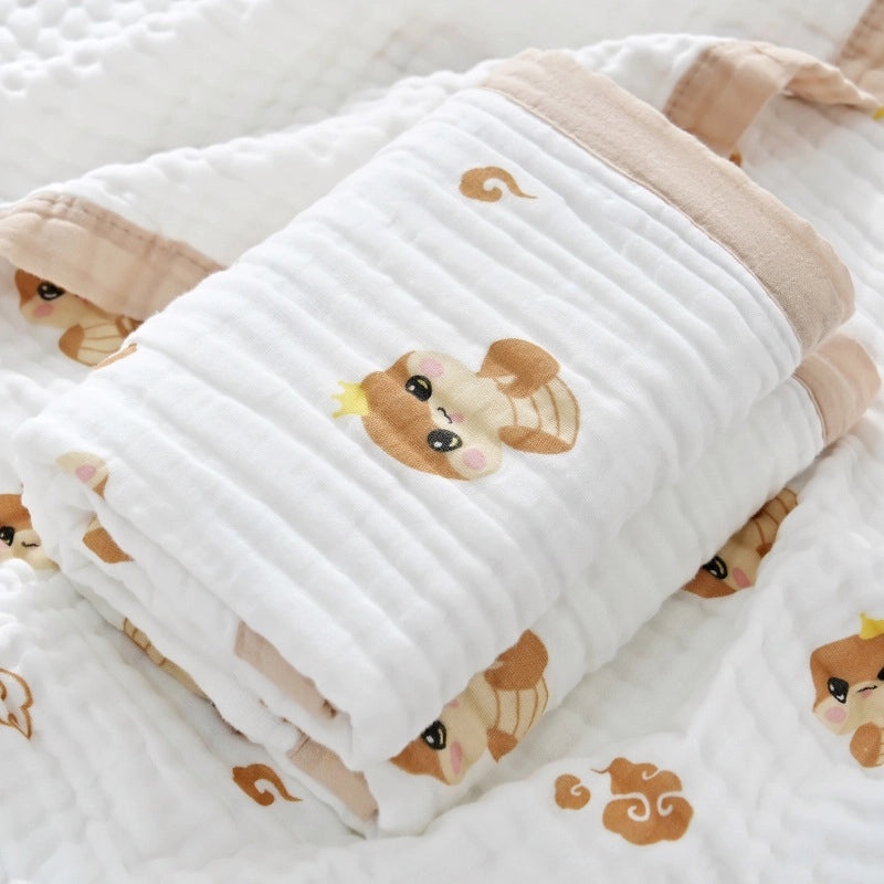 Soft Baby Bath Towel | Newborn Six-layer Gauze Cotton Absorbent Bath Quilt | Baby Care Essentials|婴儿用品