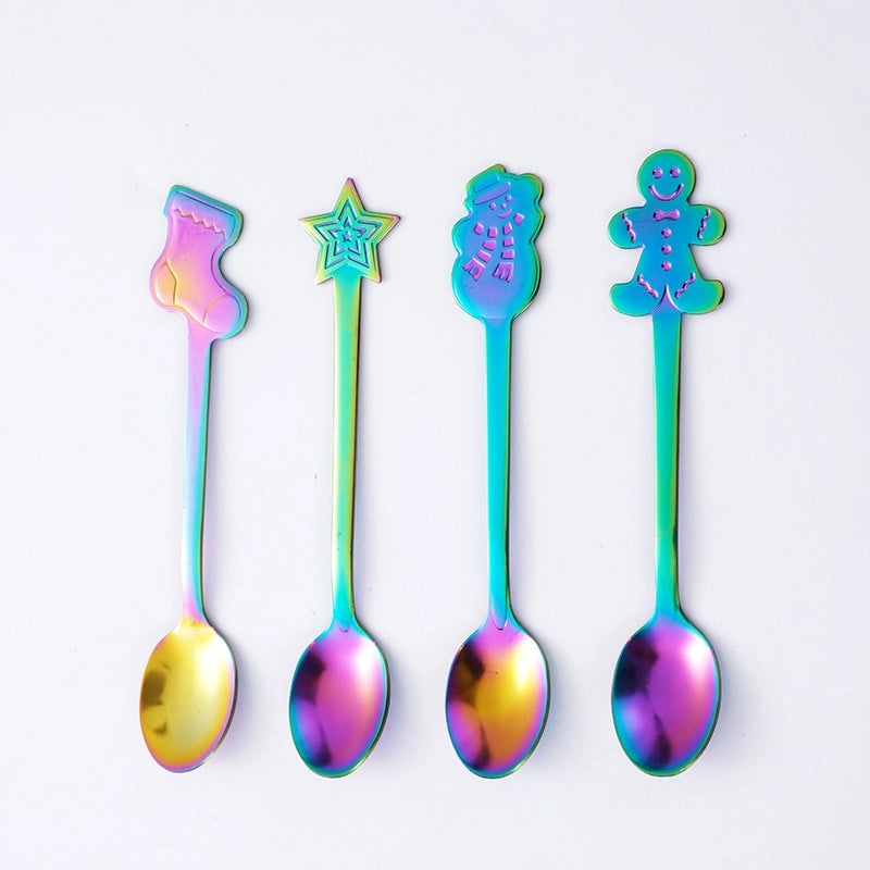 Holiday Cartoon Stainless Steel Spoon Set | Kitchen & Dining Accessories