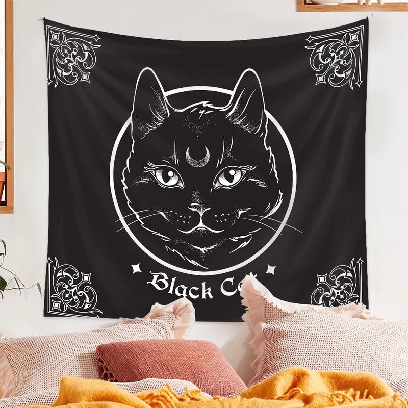 Black Cat Tapestry Wall Hanging for Home Decor|Home & Living