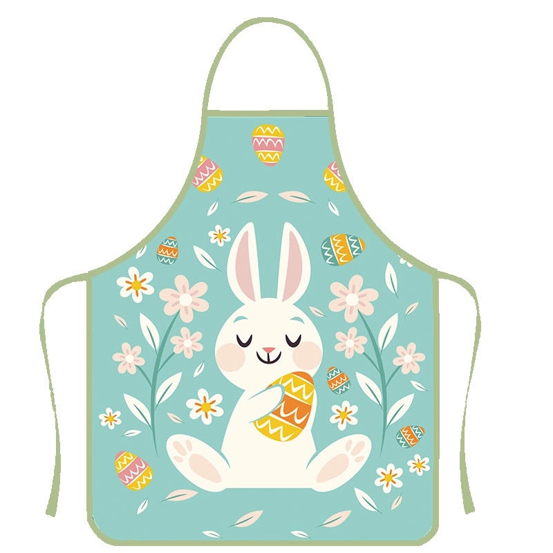 Cartoon Style Minimalist Polyester Apron with Heat Resistant Gloves|Kitchen Accessories