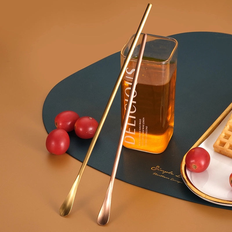 Japanese-style 304 Stainless Steel Long Handle Dessert Spoon Coffee Stirring Spoon Small Fruit Fork Ice Cream Spoon | Kitchen & Dining Utensils