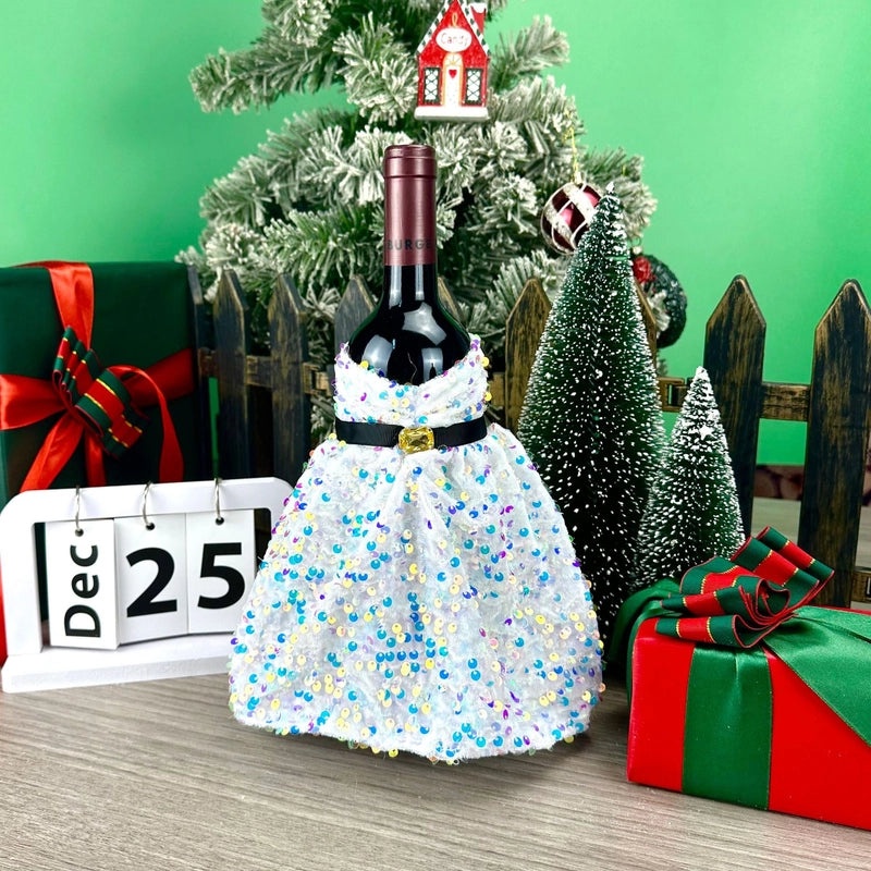 Christmas Minimalist Solid Color Dress Bottle Covers for Party Tableware|Home & Party Supplies