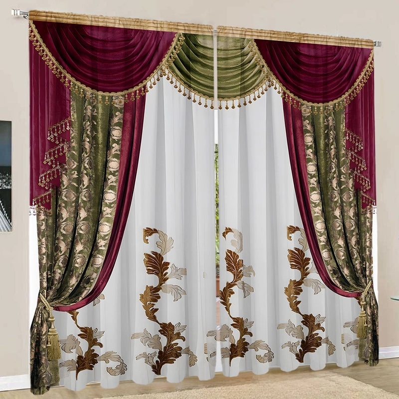 2pcs European Style 3D Digital Printed Curtains Set|Home Decor Curtains