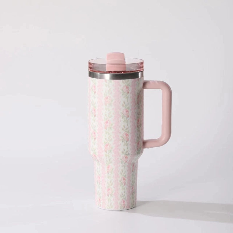 Elegant Floral 304 Stainless Steel Thermos Flask 350ml | Drinkware & Travel Mugs