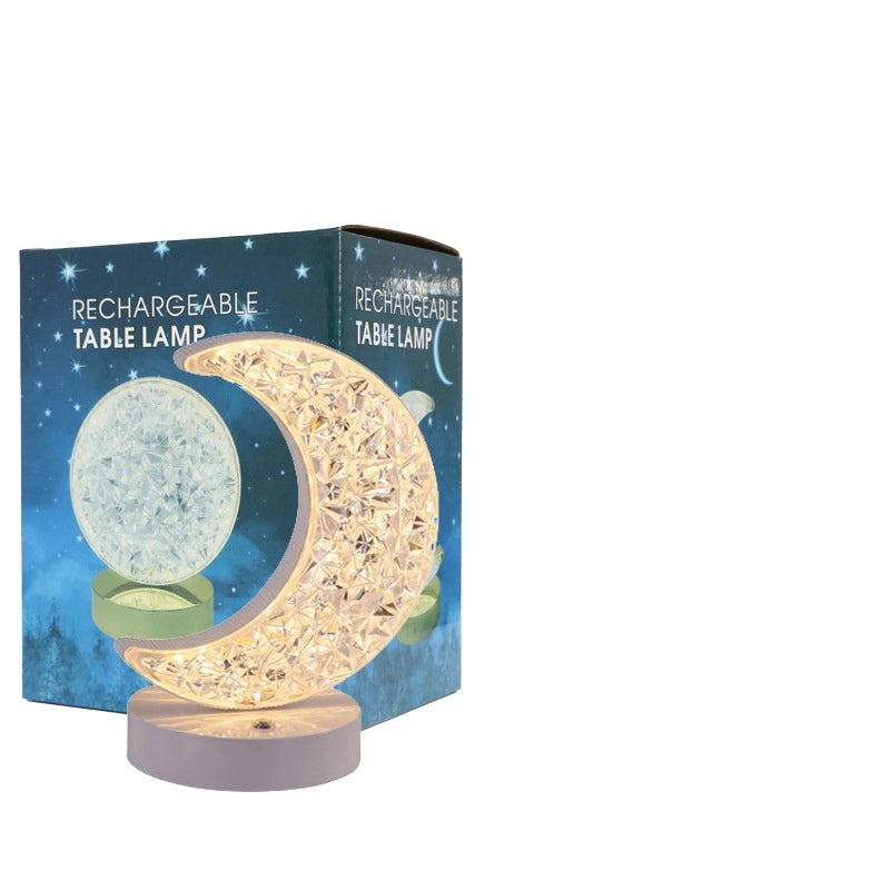 LED Stars and Moon Table Lamp Touch Rechargeable Bedside Night Light Small Modern Bedroom Decor|Home Lighting