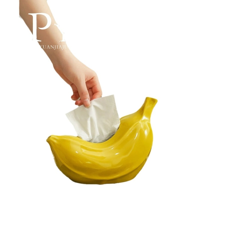 Sleek Banana Shaped Glossy Tissue Box Holder | Home Decor & Accessories