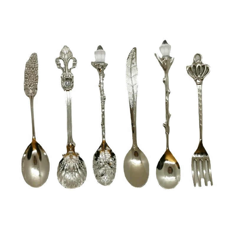 Retro Style Solid Color Zinc Alloy Spoon Set for Casual Elegance|Home & Kitchen Tableware