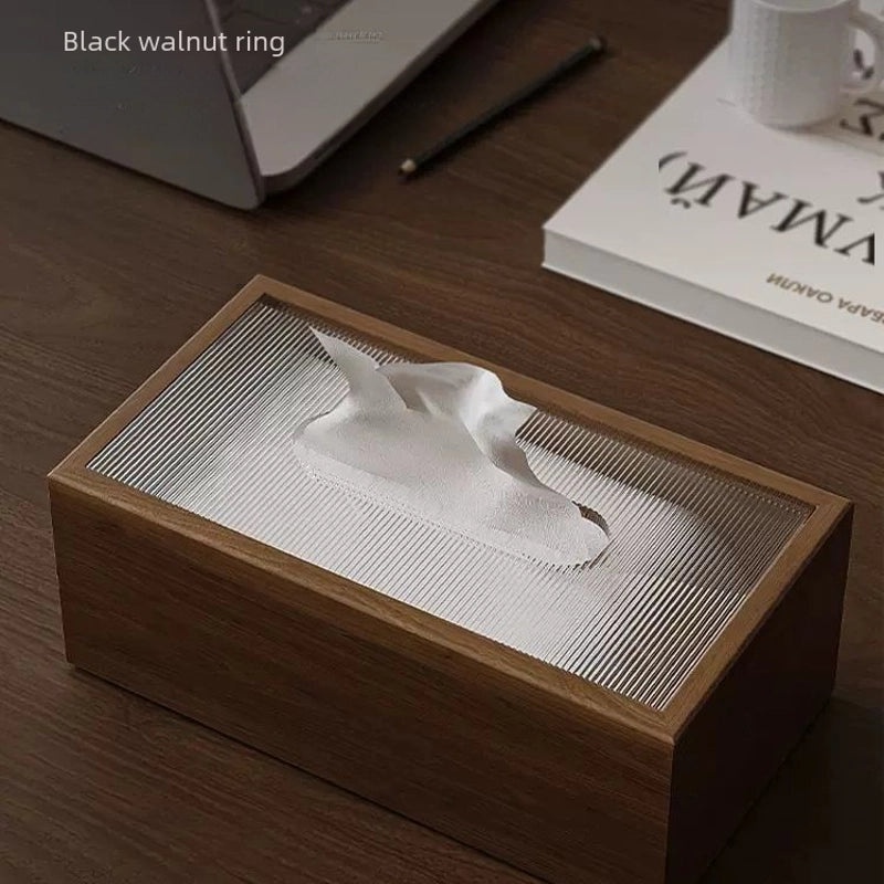 Walnut Wooden Tissue Box Holder for Living Room Bedroom Office | Home Decor Storage Accessories