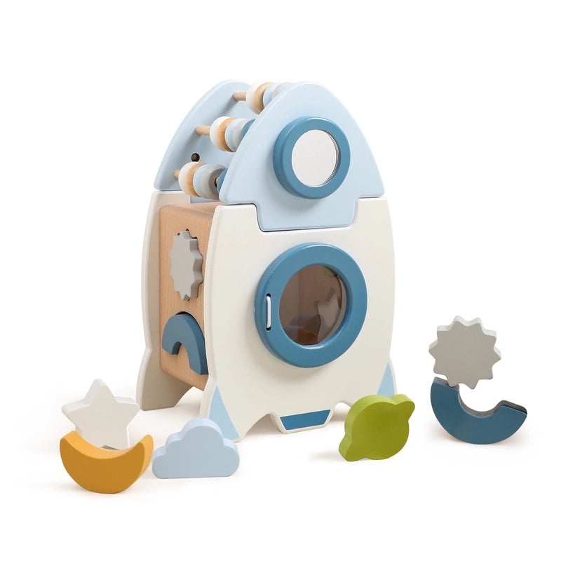 Wooden Educational Stacking Rocket Toy for Boys and Girls | Early Learning Toys