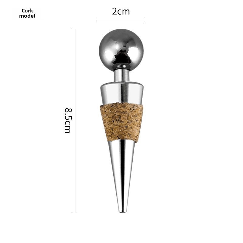 红酒瓶塞金属圆头锌铝合金红酒保鲜塞硅胶塑料红酒瓶盖|厨房用品储存密封用品