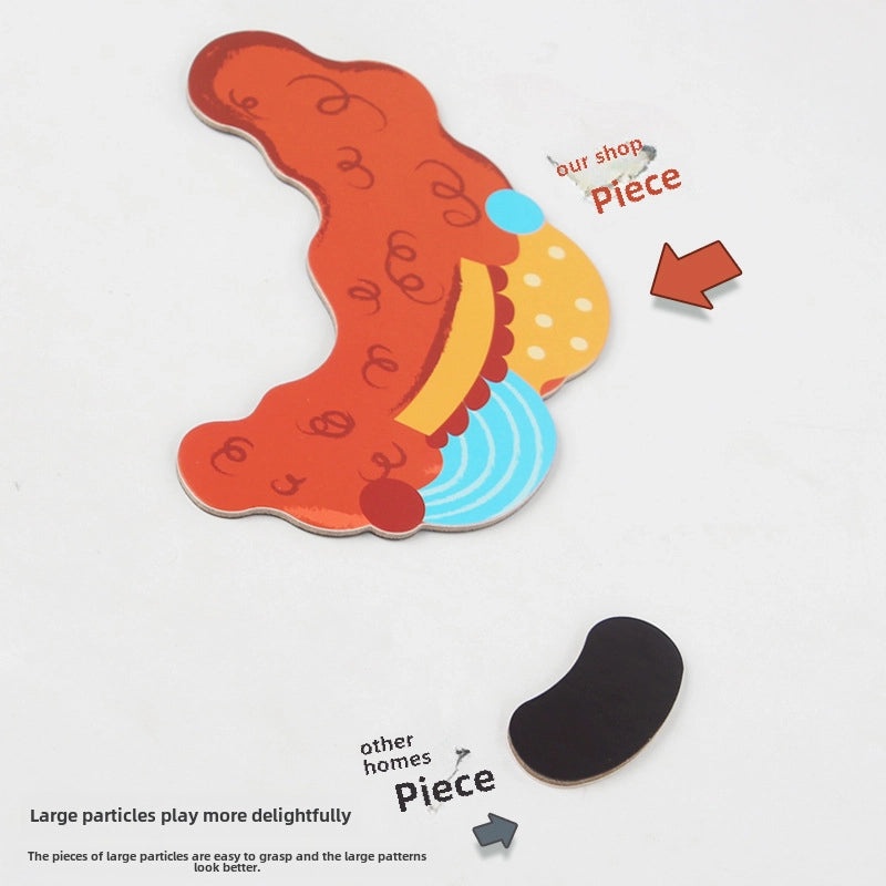 Wooden Magnetic Puzzle for Kids Ages 3-6 | Educational Toy Gift for Boys & Girls | Kindergarten Learning Magnet Set | Children's Dress-Up Toy | W