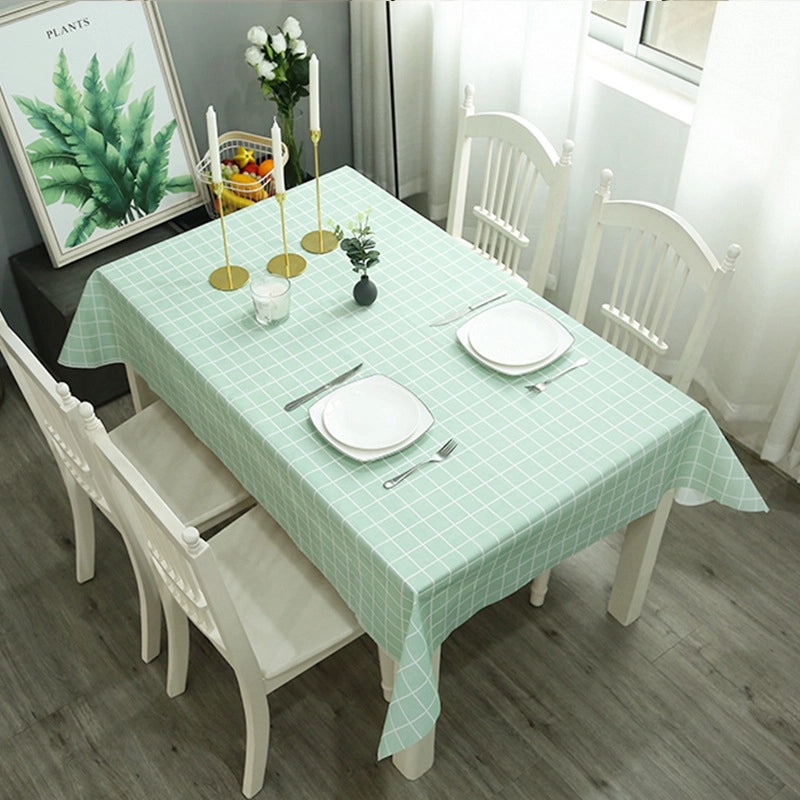 Modern Nordic PVC Tablecloth, Waterproof Oil-proof, Anti-scalding, Disposable Plaid Design|Home & Kitchen Textiles