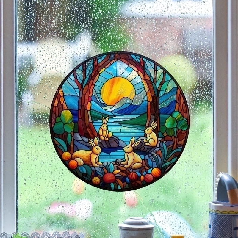 Cute Pastoral Rabbit PVC Wall Decal|Home Decor Wall Stickers