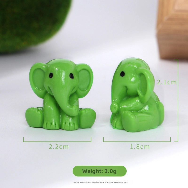 Mini Elephant Resin Figurine Cute Animal Desktop Ornament Micro Landscape Decoration|Home Decor Accessories