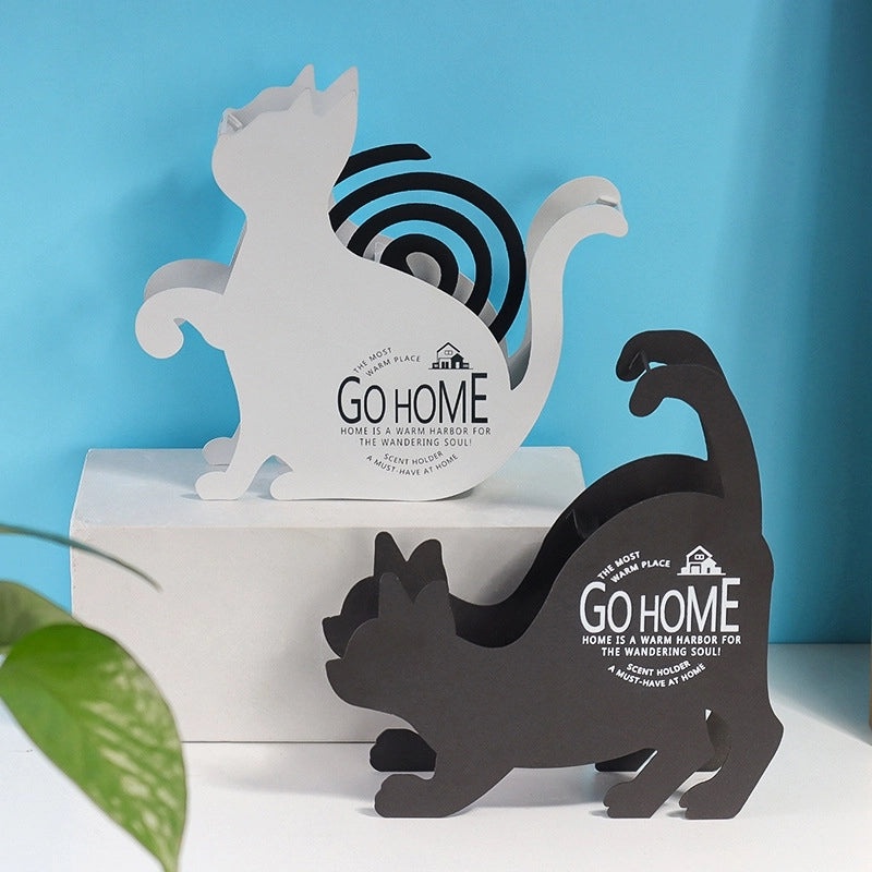 Modern Cat Shape Metal Mosquito Incense Holder | Home Decor & Incense Accessories