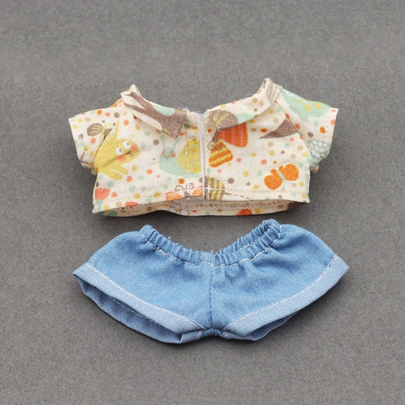 10CM Cotton EXO Doll Shirt and 17CM Doll Base Shirt with Shorts Set|Doll Clothes & Accessories