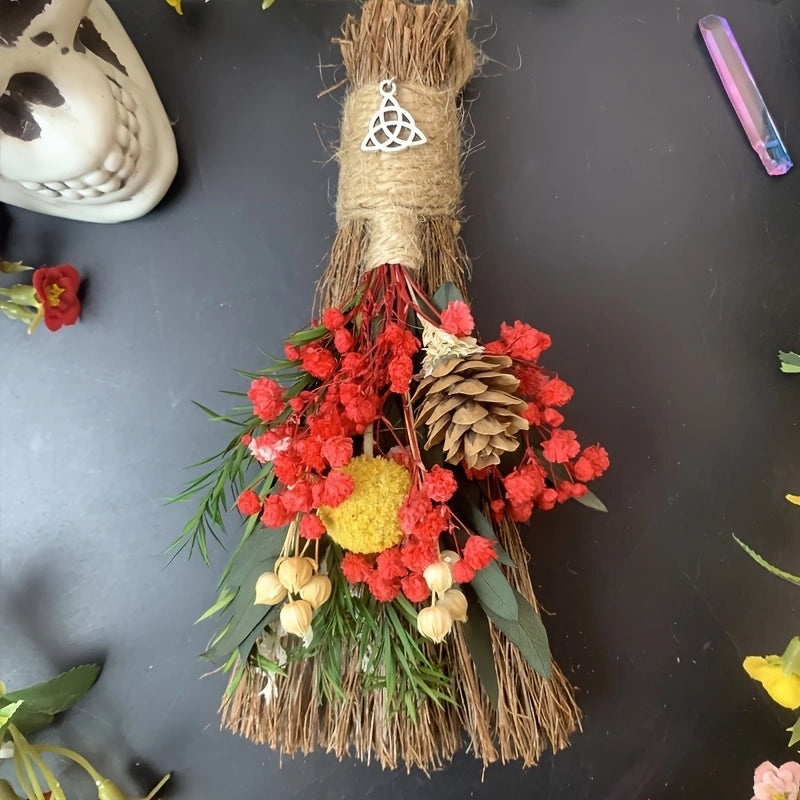 Vintage Broomstick Wood Ornament Decorative Artificial Home Accent|Home Decor