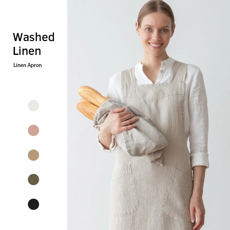 Japanese Linen Washed Apron Set for Men and Women | Home & Garden Aprons