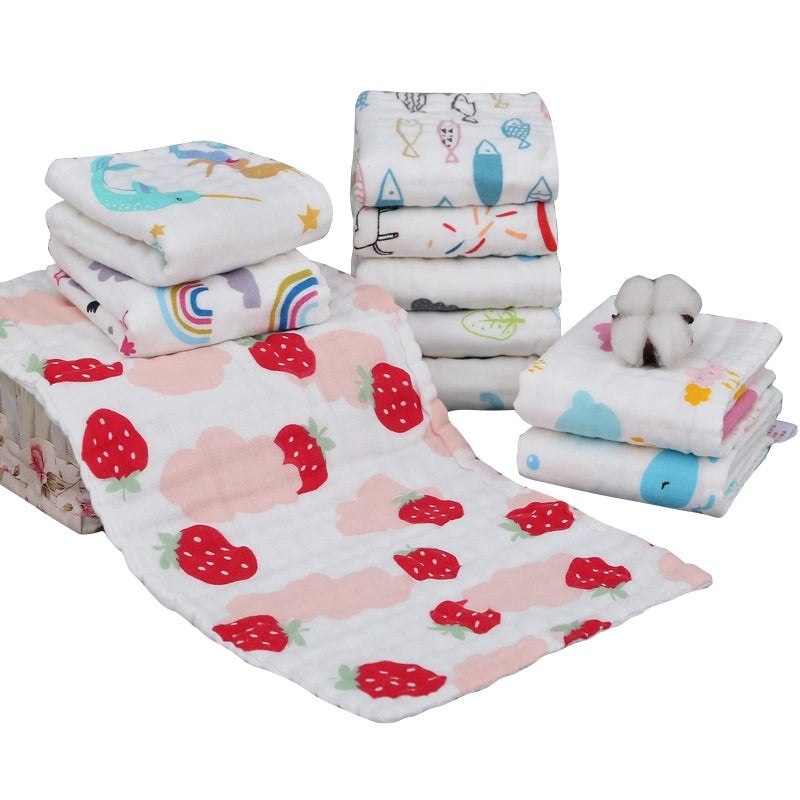 Adorable Cartoon Cotton Baby Burp Cloths Soft Absorbent Accessories for Newborns|Baby Accessories