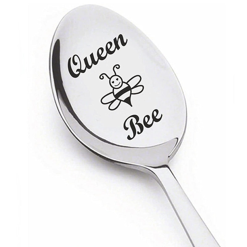 Trendy Engraved Stainless Steel Spoon|Kitchen Utensils & Dining Accessories