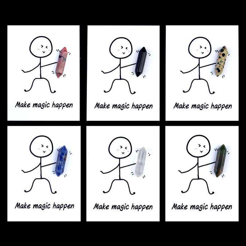 Double Tip Hexagon Prism Smile Gemstone Card Unisex Jewelry Accessory | Unisex Jewelry