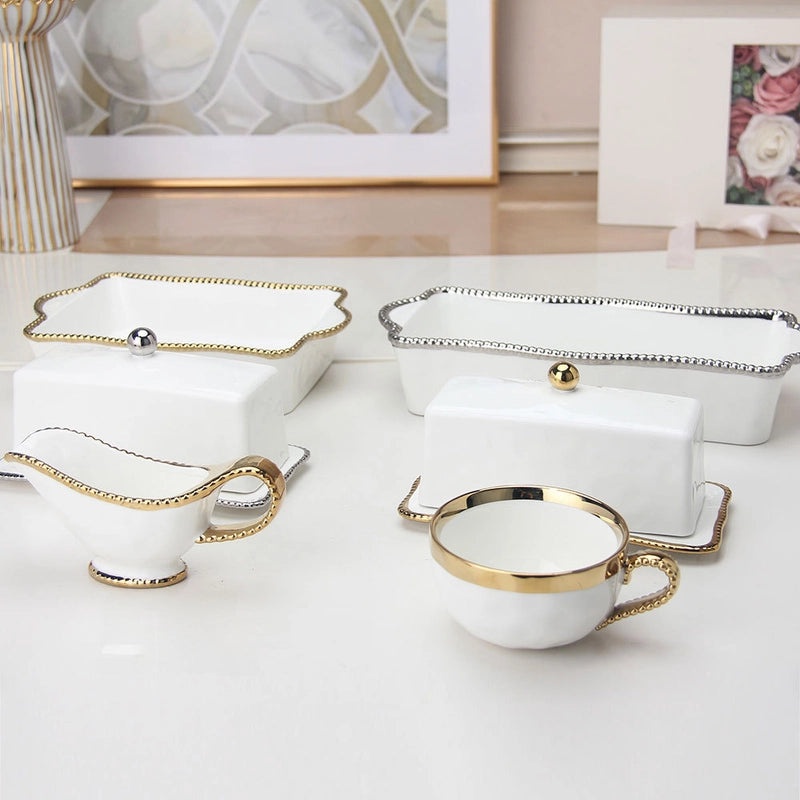 Light Luxury Ceramic Butter Dish with Lid | Kitchen Storage & Organization